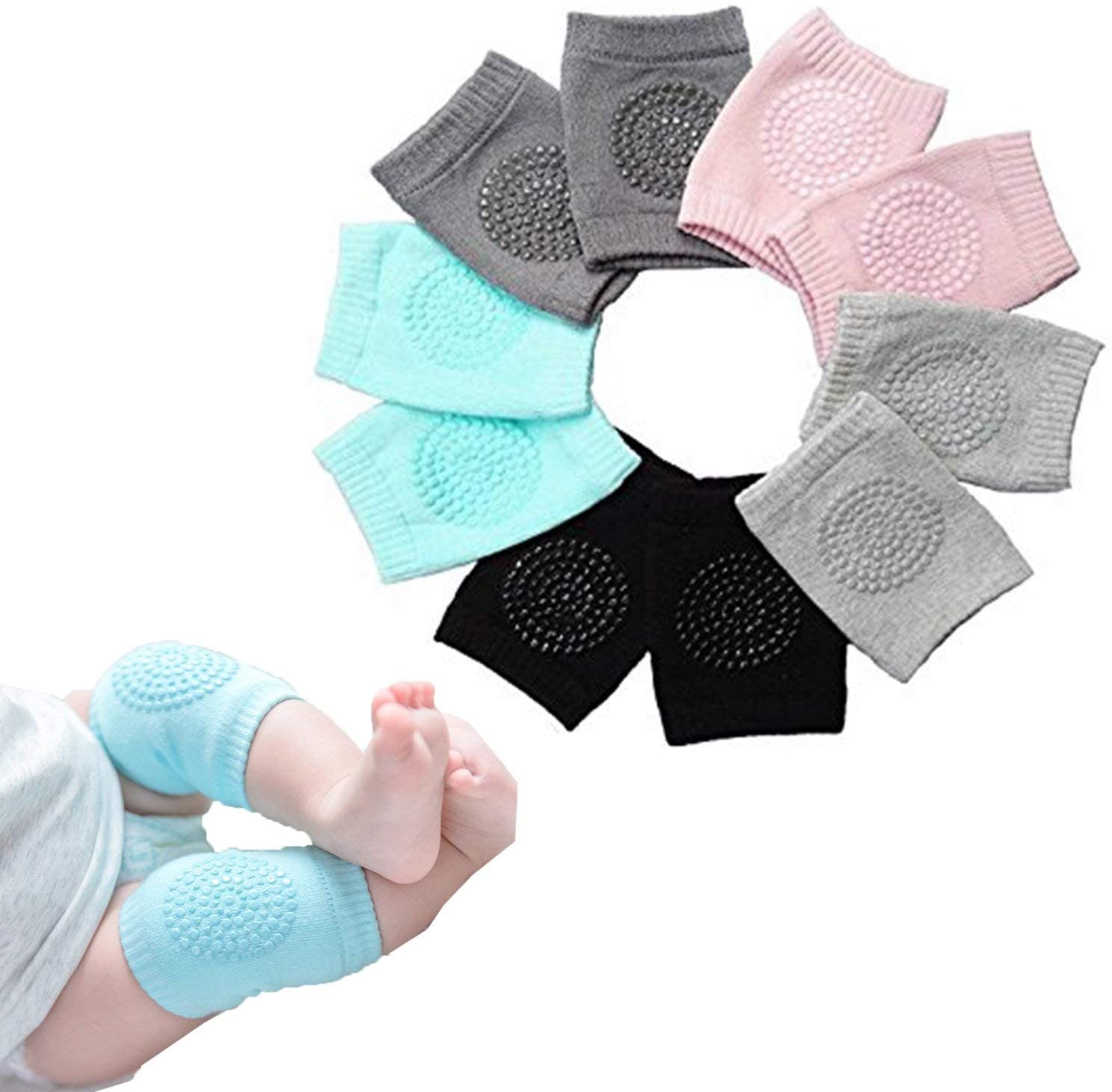 1 Pairs Baby Kneepads Crawling Anti Slip Knee Breathable High Elastic Sponge Kneepads for Baby