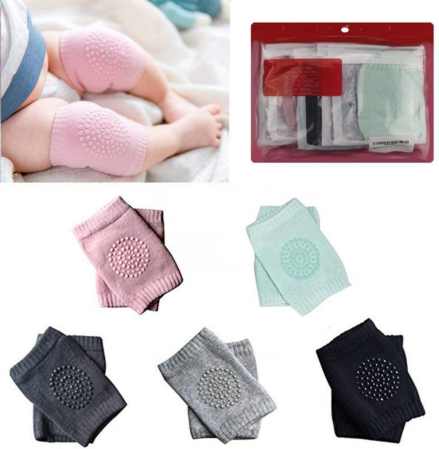 1 Pairs Baby Kneepads Crawling Anti Slip Knee Breathable High Elastic Sponge Kneepads for Baby