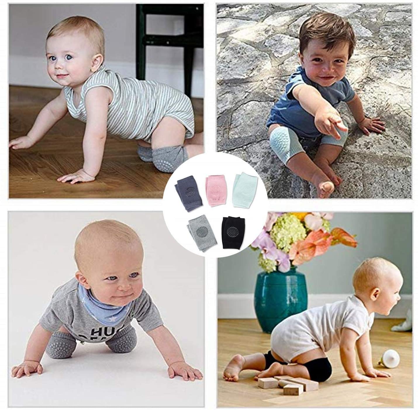 1 Pairs Baby Kneepads Crawling Anti Slip Knee Breathable High Elastic Sponge Kneepads for Baby