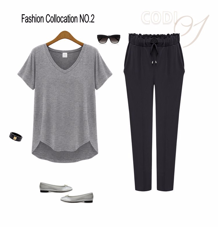 Fashion Chiffon Pants Casual Harem Pants Elastic Waist Plus Size Women Pantalones Harem Pants