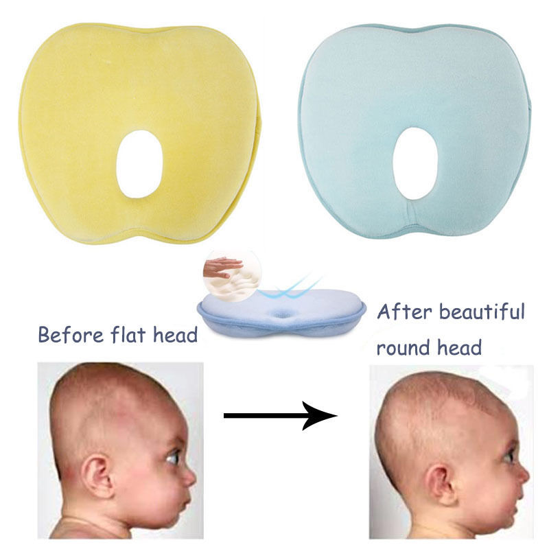 Newborn Infant Anti Roll Pillow Prevent Infant Support Baby Crib Flat Head Pillow for Newborn