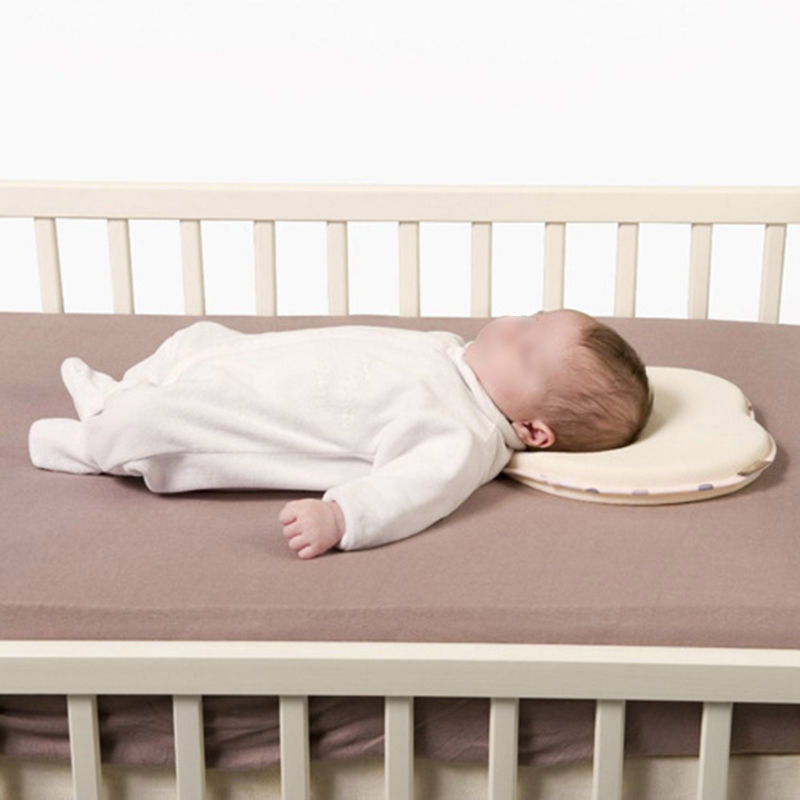 Newborn Infant Anti Roll Pillow Prevent Infant Support Baby Crib Flat Head Pillow for Newborn