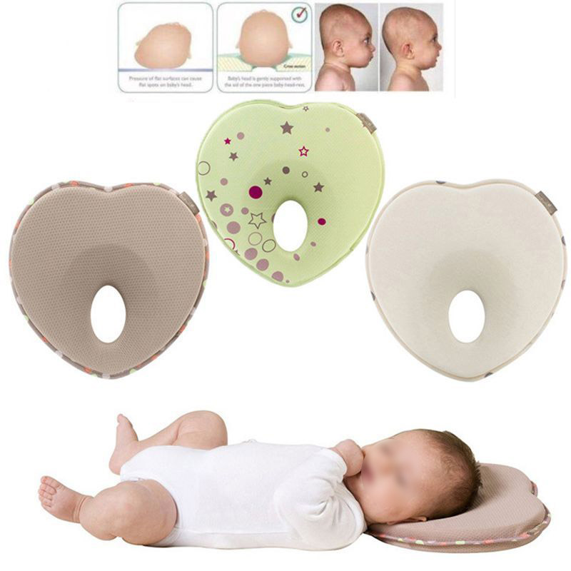 Newborn Infant Anti Roll Pillow Prevent Infant Support Baby Crib Flat Head Pillow for Newborn