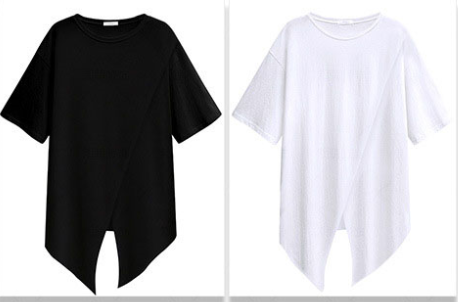 Short-Sleeved Women's New Top Loose Front Split Mid-Length Large Size Half-Sleeved T-Shirt Summer.