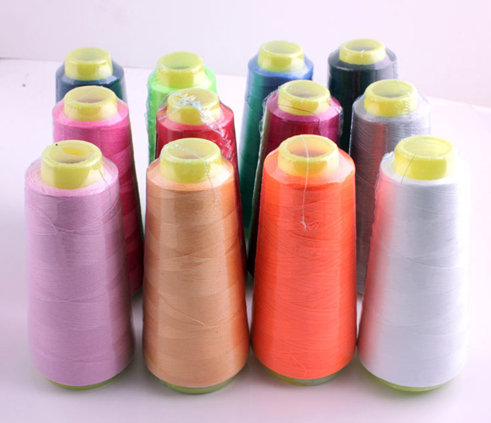 Durable 3000M Yards Overlocking Sewing Machine Line Industrial Polyester Thread Metre Cones