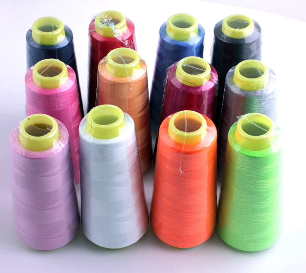 Durable 3000M Yards Overlocking Sewing Machine Line Industrial Polyester Thread Metre Cones