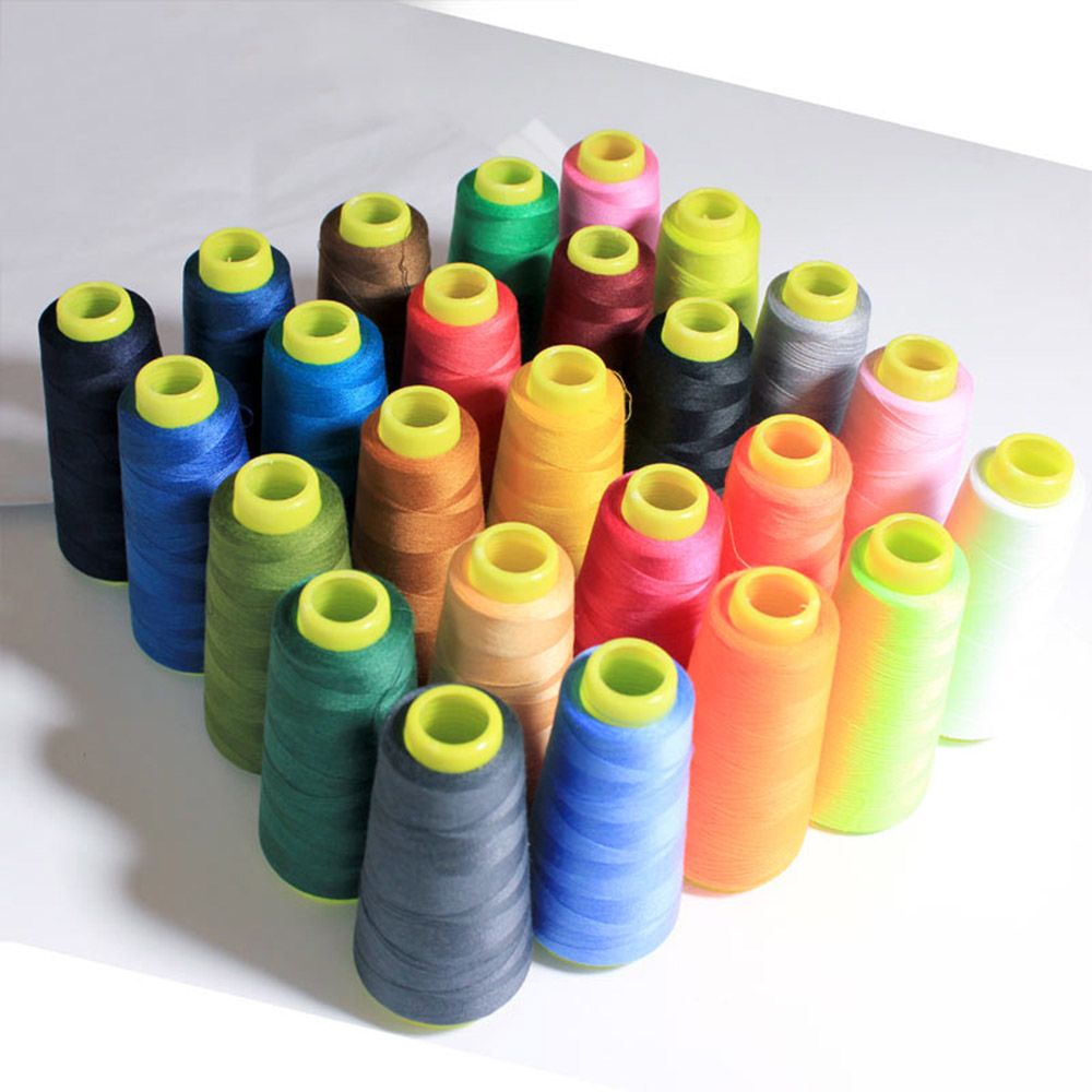 Durable 3000M Yards Overlocking Sewing Machine Line Industrial Polyester Thread Metre Cones