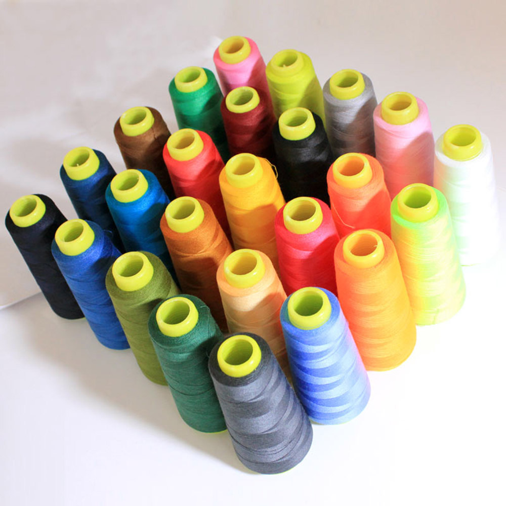 Durable 3000M Yards Overlocking Sewing Machine Line Industrial Polyester Thread Metre Cones