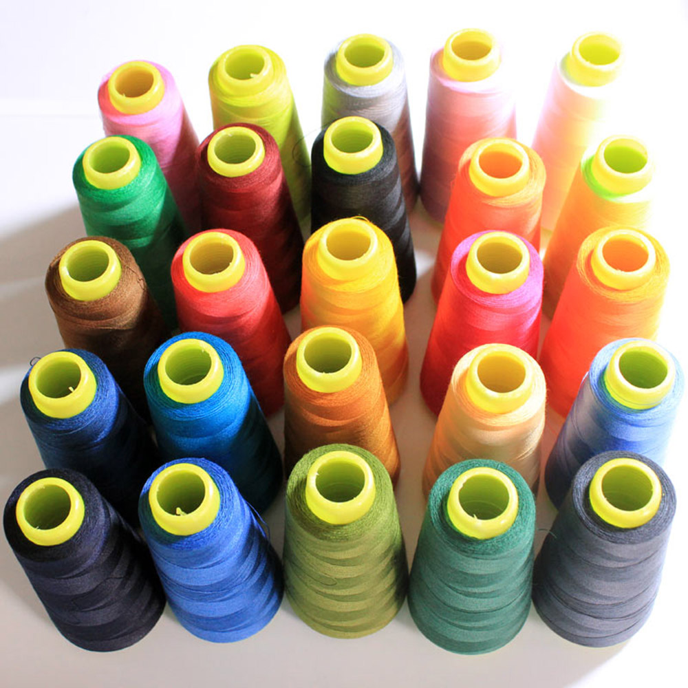 Durable 3000M Yards Overlocking Sewing Machine Line Industrial Polyester Thread Metre Cones