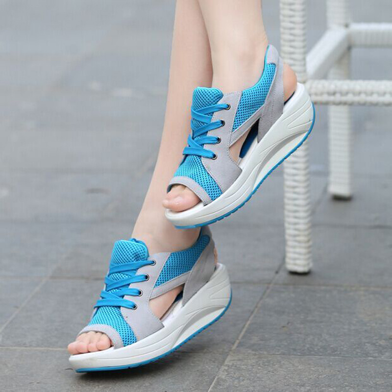 Sponge Shoes Increased Wedge Heel Breathable Rocking Shoes Sports Casual Women's Shoes.