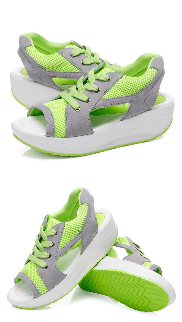 Sponge Shoes Increased Wedge Heel Breathable Rocking Shoes Sports Casual Women's Shoes.