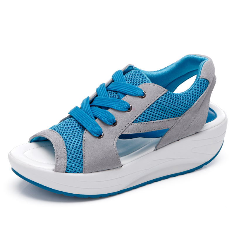 Sponge Shoes Increased Wedge Heel Breathable Rocking Shoes Sports Casual Women's Shoes.