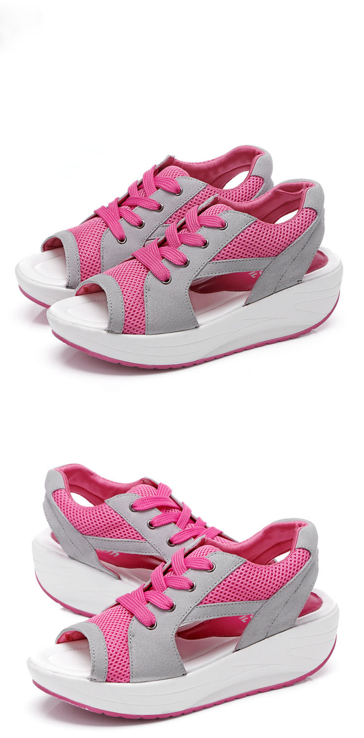 Sponge Shoes Increased Wedge Heel Breathable Rocking Shoes Sports Casual Women's Shoes.