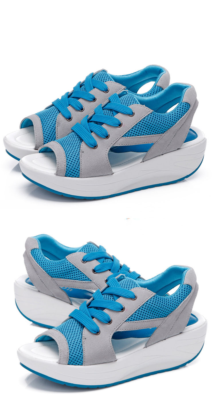 Sponge Shoes Increased Wedge Heel Breathable Rocking Shoes Sports Casual Women's Shoes.