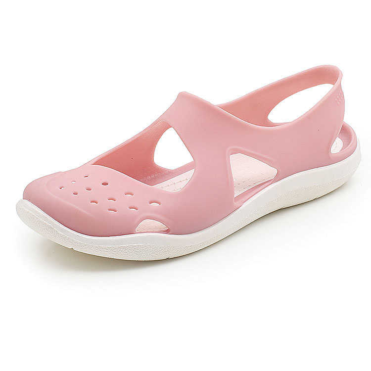 Sandals New Wild Non-Slip Soft Bottom Baotou Beach Hole Shoes Plastic Sandals Female Summer.