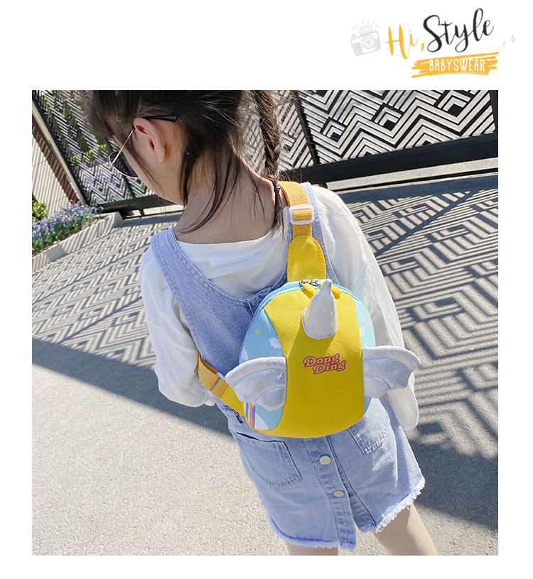 Children's Fashion Cartoon Bag Foreign Baby Unicorn Chest Bag Girl Cute Princess Crossbody Bag