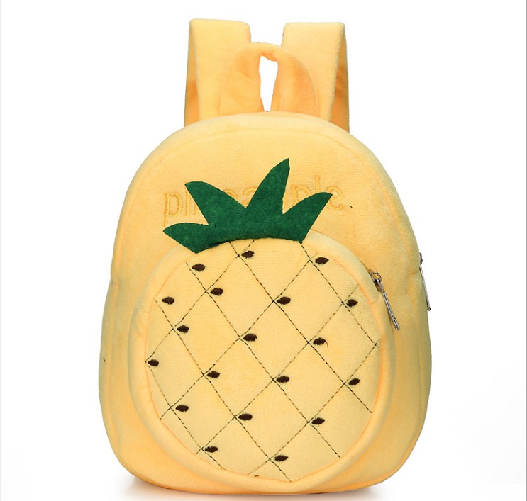 Baby Strawberry Fruits Soft Backpack Cartoon Plush Book Bag Children Cute Fruits Schoolbags