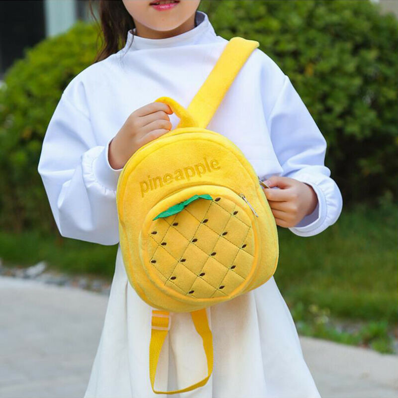 Baby Strawberry Fruits Soft Backpack Cartoon Plush Book Bag Children Cute Fruits Schoolbags