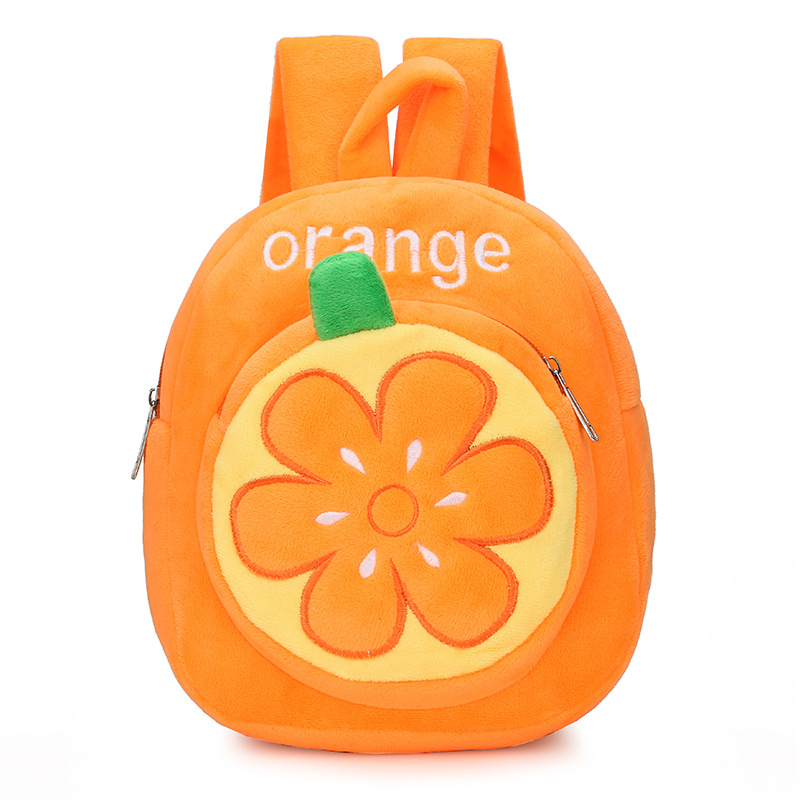 Baby Strawberry Fruits Soft Backpack Cartoon Plush Book Bag Children Cute Fruits Schoolbags