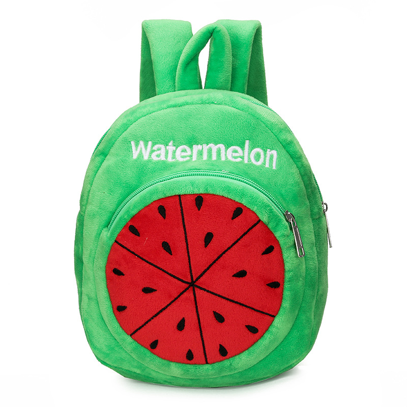 Baby Strawberry Fruits Soft Backpack Cartoon Plush Book Bag Children Cute Fruits Schoolbags