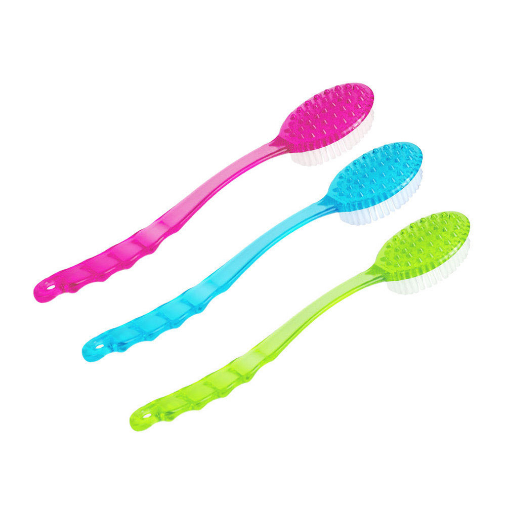 Bathroom Accessories Long Handled Plastic Body Bath Shower Back Brush Scrubber Skin Cleaning Brush