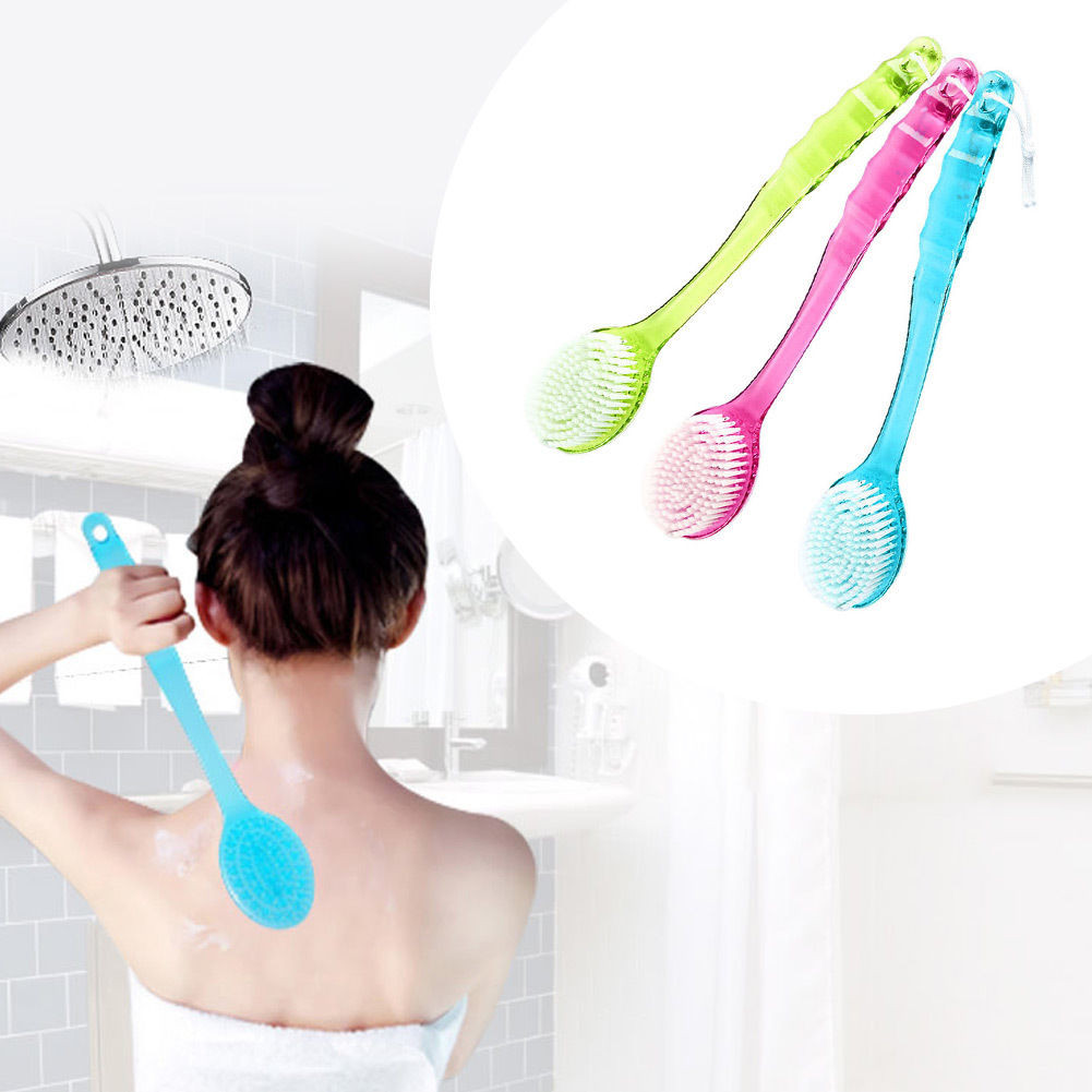 Bathroom Accessories Long Handled Plastic Body Bath Shower Back Brush Scrubber Skin Cleaning Brush