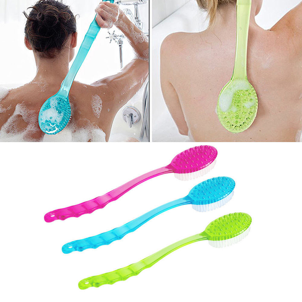 Bathroom Accessories Long Handled Plastic Body Bath Shower Back Brush Scrubber Skin Cleaning Brush