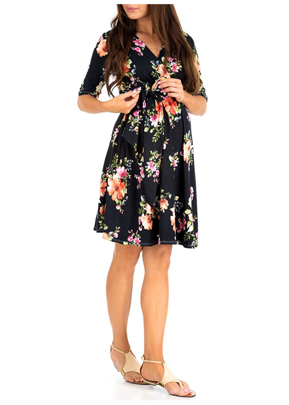 Women's Summer New Polka Dot Printed Maternity Dress.