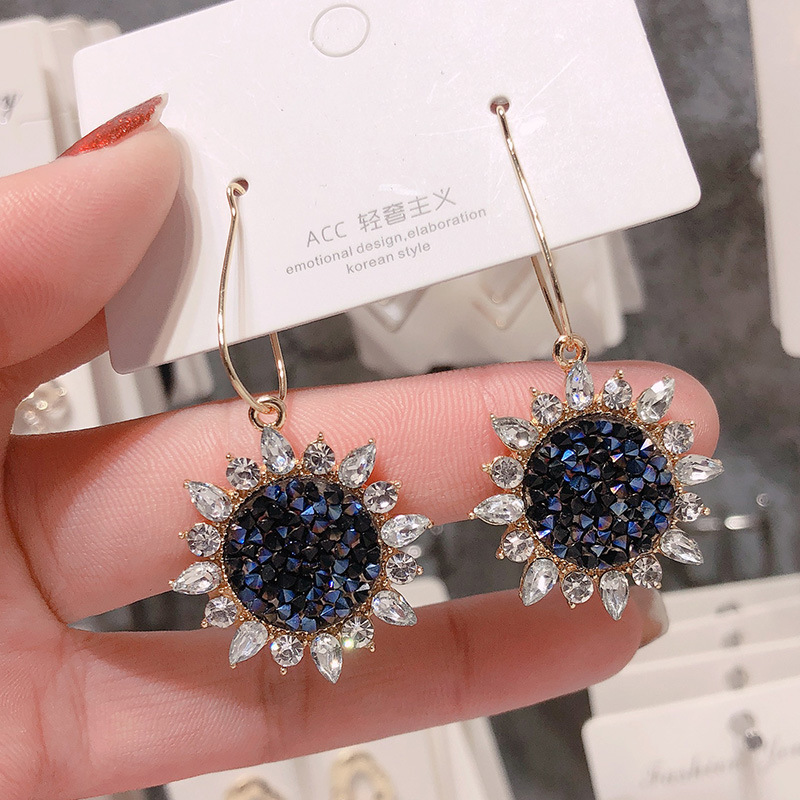 New Crystal Tassel Gold Color Dangle Earrings for Women Wedding Drop Earing Fashion Jewelry Gifts