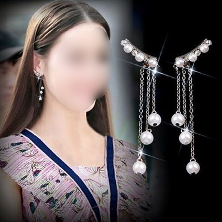 New Crystal Tassel Gold Color Dangle Earrings for Women Wedding Drop Earing Fashion Jewelry Gifts