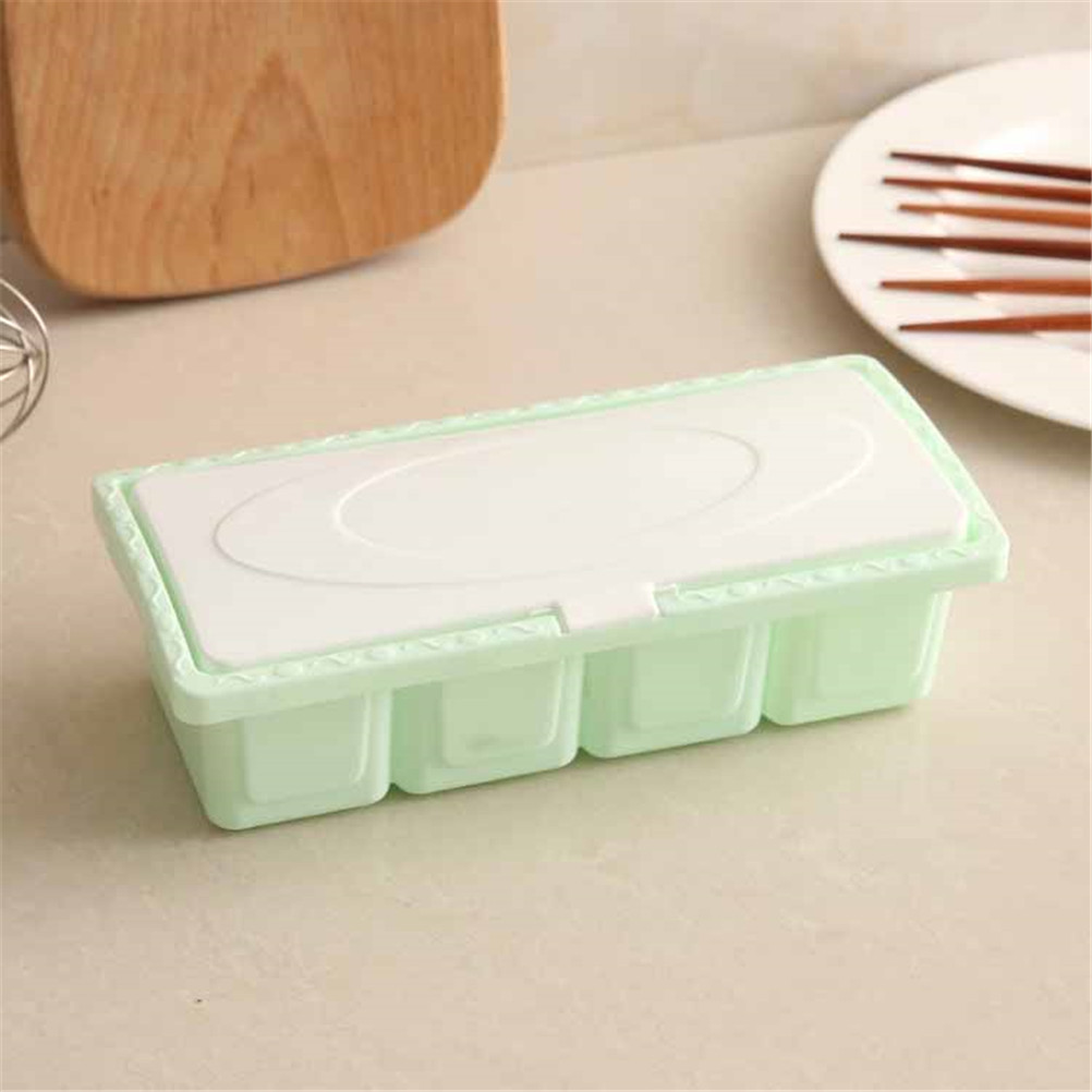 4 Piece/Set Wheat Straw Plastic Seasoning Jar Set Kitchen Condiment Box