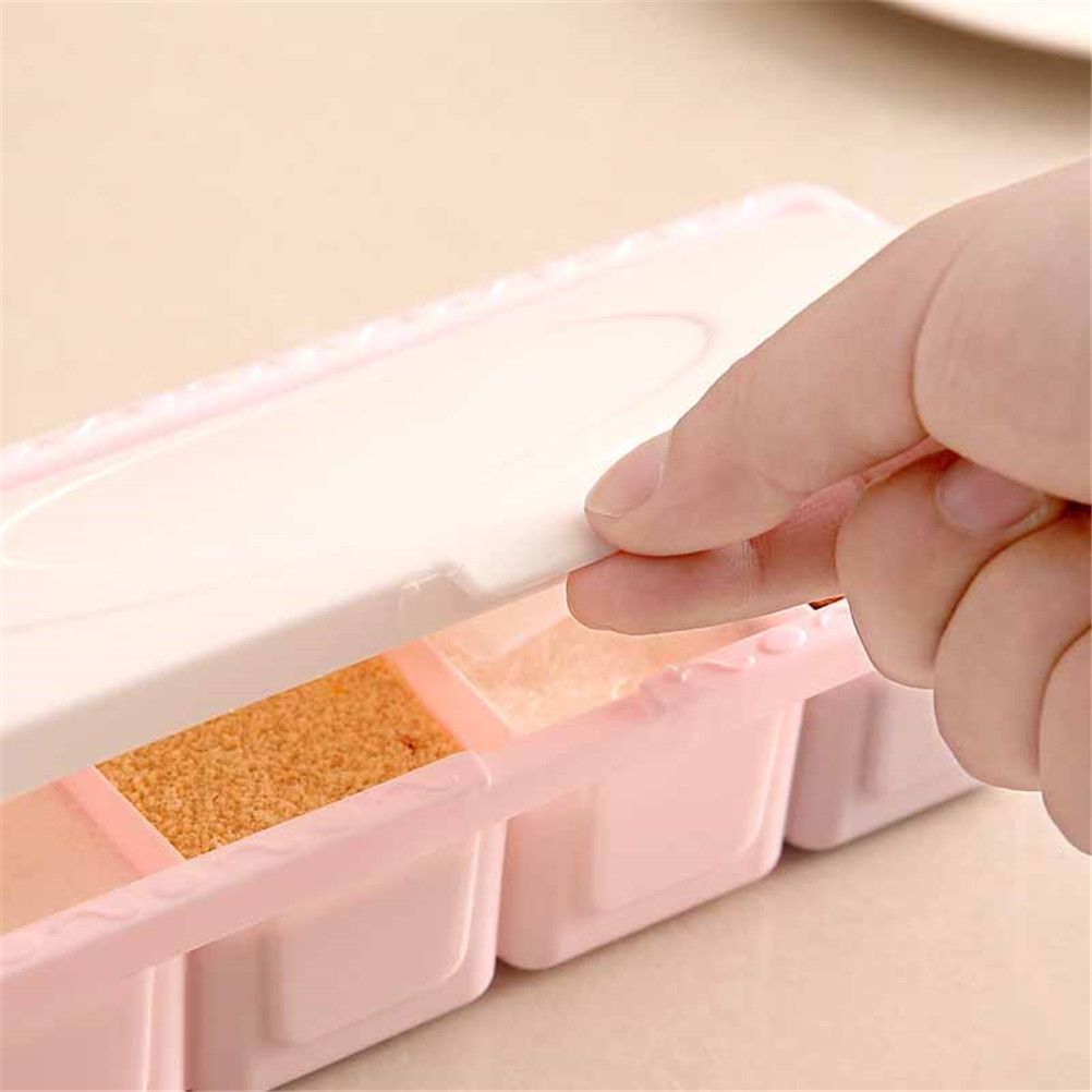 4 Piece/Set Wheat Straw Plastic Seasoning Jar Set Kitchen Condiment Box