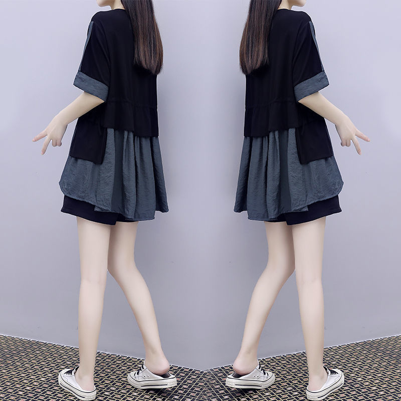 Casual Fashion Plus Size Women's Loose Shorts Style Thin Two-piece Suit