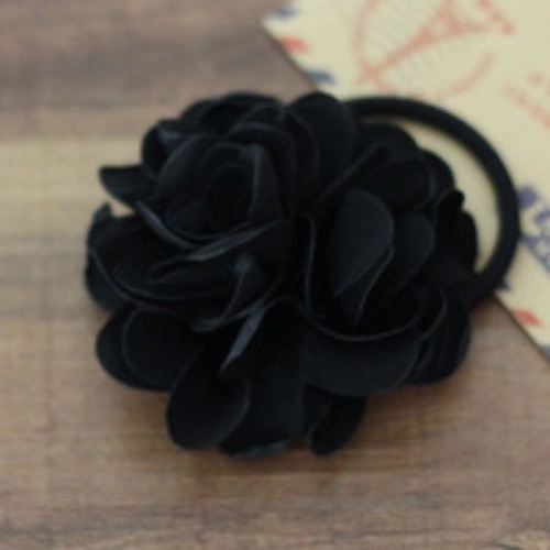 New Women Hair Accessories Simulation Flower Rubber Band Camellia Rose Attached to Elastic Hair