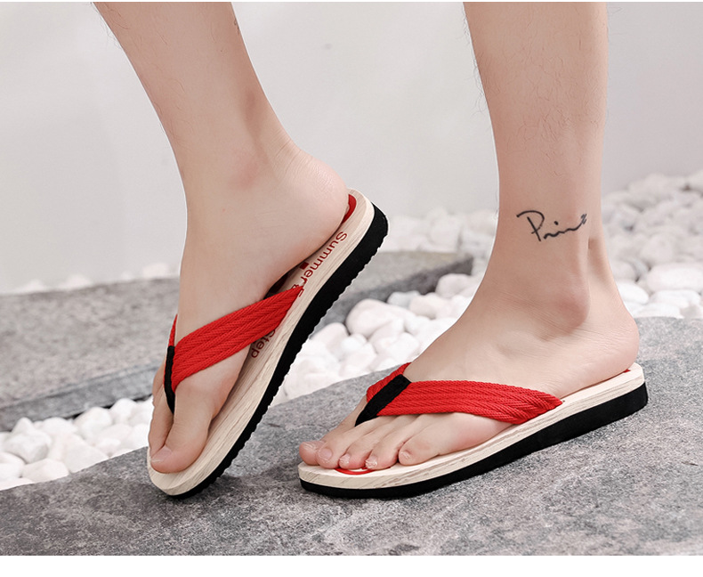 Casual Flip-Flops Non-Slip Summer Sandals and Slippers Men's Plus Size Beach Flip-Flops.