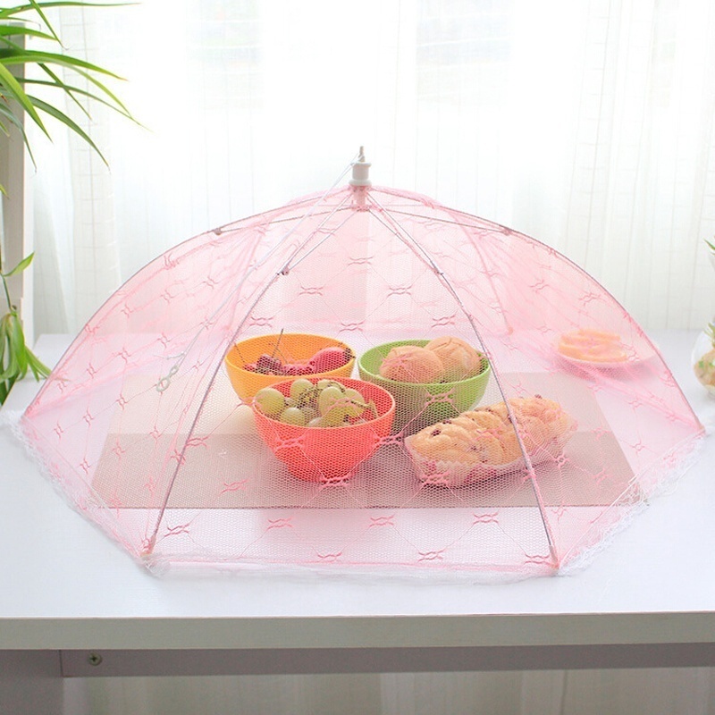 Foldable Mesh Lace Food Cover Anti-fly Mosquito Food Cover Kitchen Tools Table Decoration