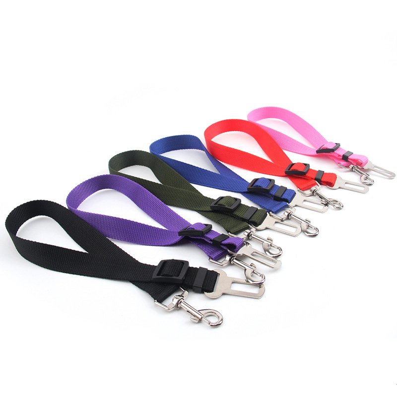 2PC Random Pet Dog Cat Car Seat Belt Adjustable Harness Seatbelt Lead Leash Travel Pet Supplies