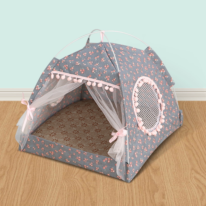 Summer Cat Litter Small Dog Small Tent Removable and Washable Folding Pet Nest.