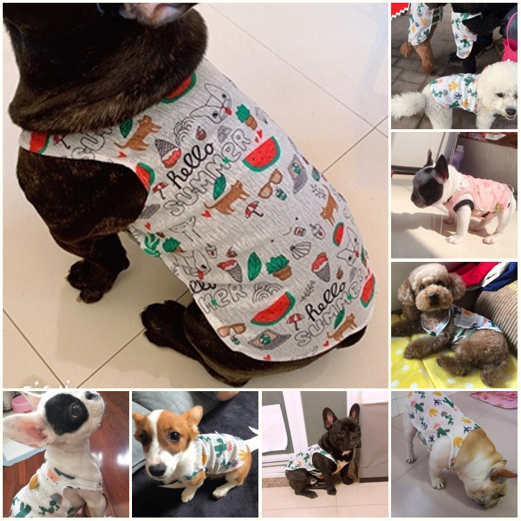 3PCS Vest Dog Cat Summer Thin Teddy Keji Bomei Yingdou Pet Puppy Clothes.