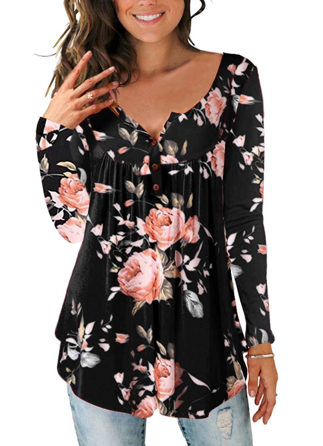 Explosive Sexy Printed Casual Button Top Ladies Summer.