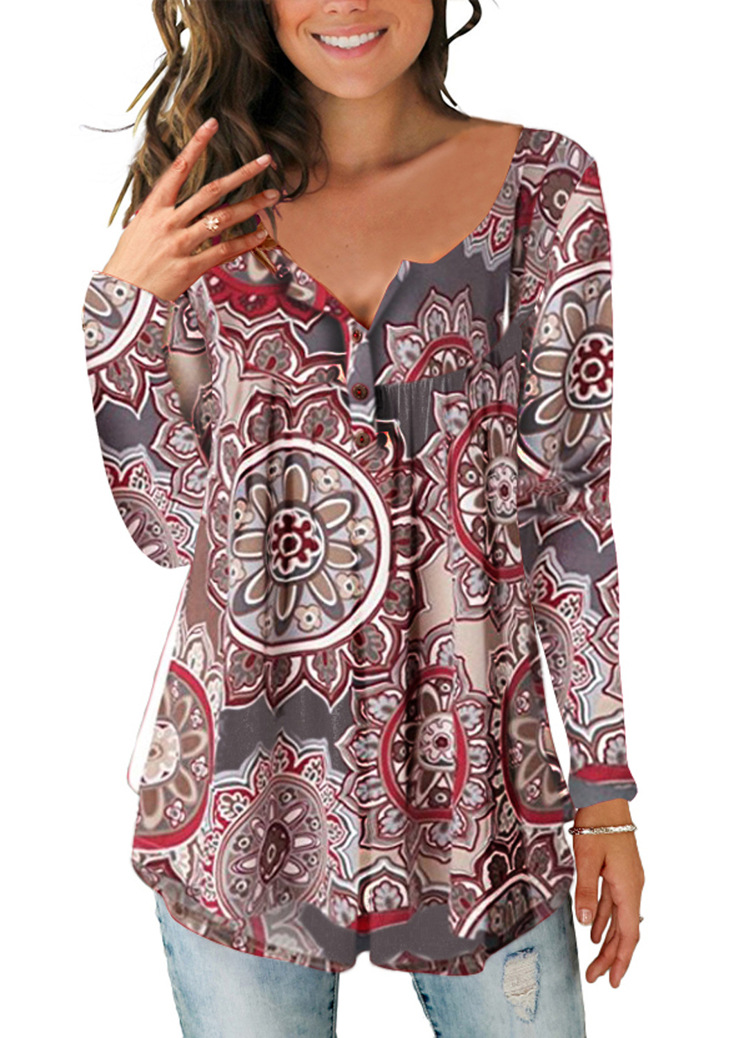Explosive Sexy Printed Casual Button Top Ladies Summer.