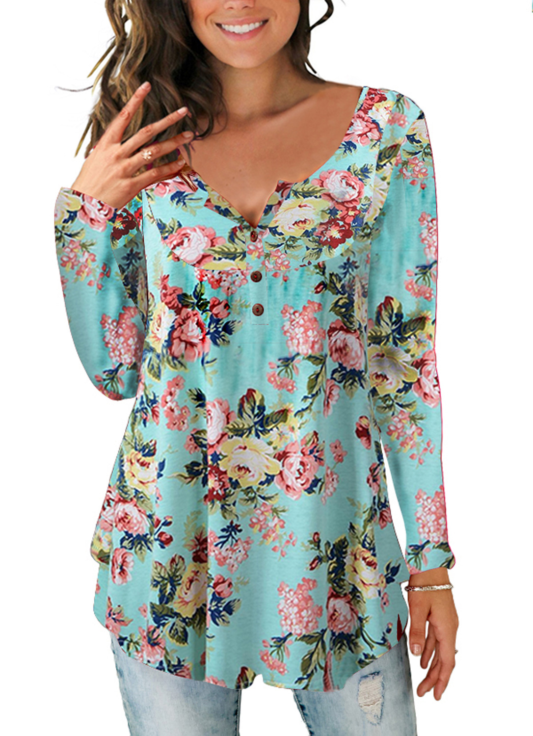 Explosive Sexy Printed Casual Button Top Ladies Summer.