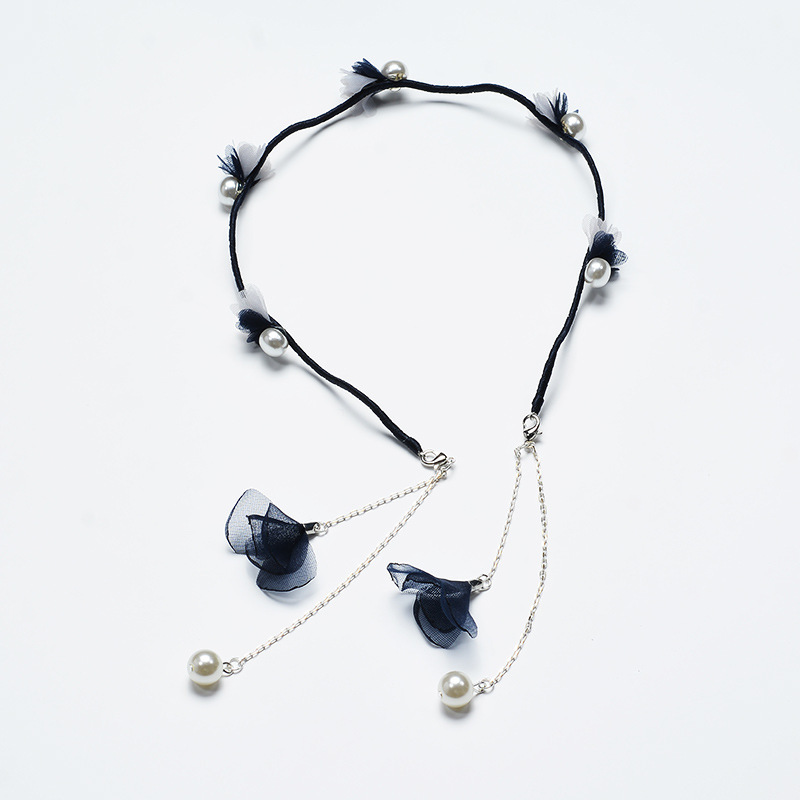 Fake Earrings Headband Fabric Sweet Tassel Hair Accessories Flowers Mori Women's Small Fresh.