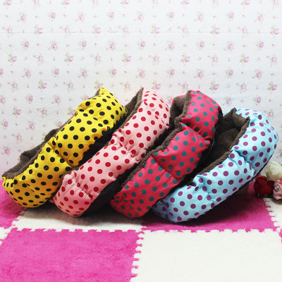 Pet nest cute polka dot puppy kitten nest plush little plus border small nest