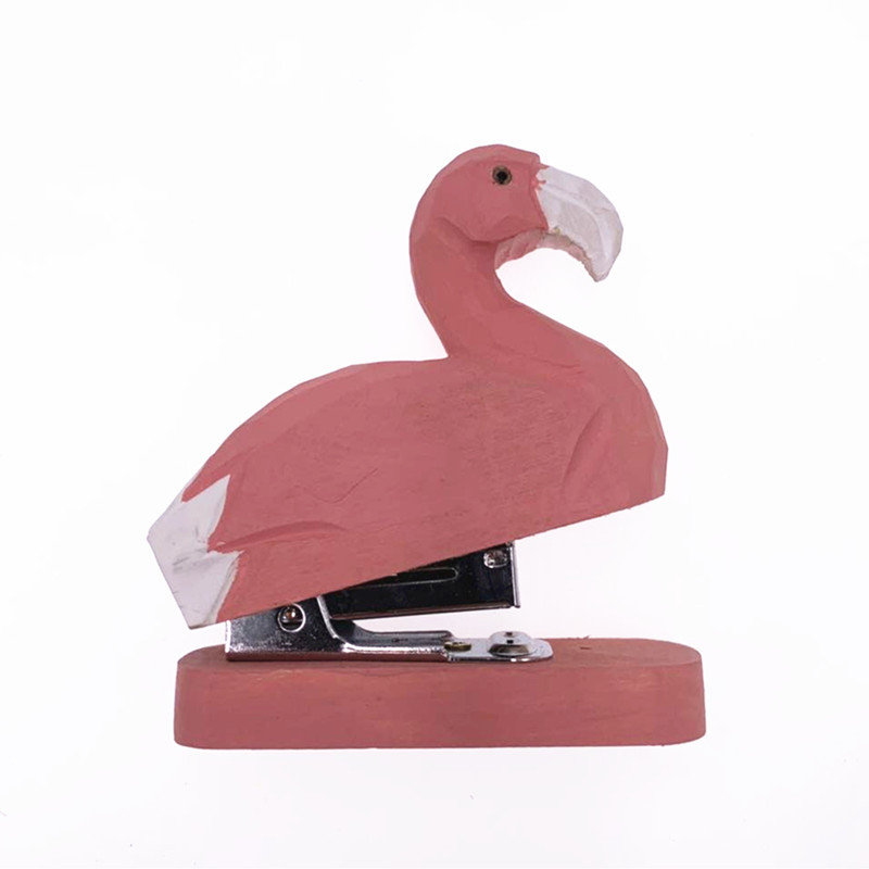 Handmade wooden animal mini stapler office creative stationery log stapler 10/12 needle