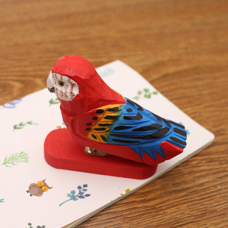 Handmade wooden animal mini stapler office creative stationery log stapler 10/12 needle