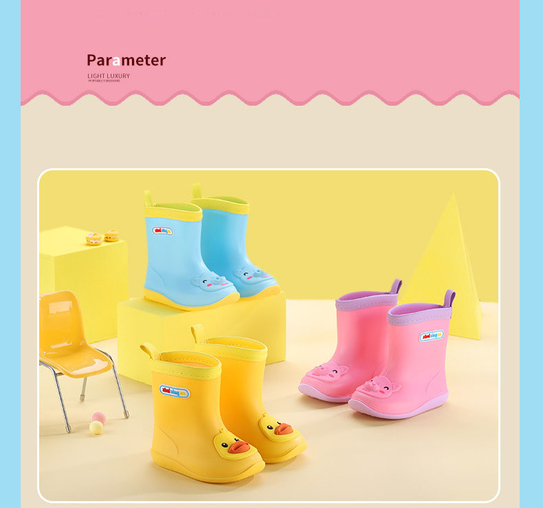 The New 3D Three-Dimensional Children&apos;s Rain Boots Anti-Skid Rain Boots For Boys and Girls.