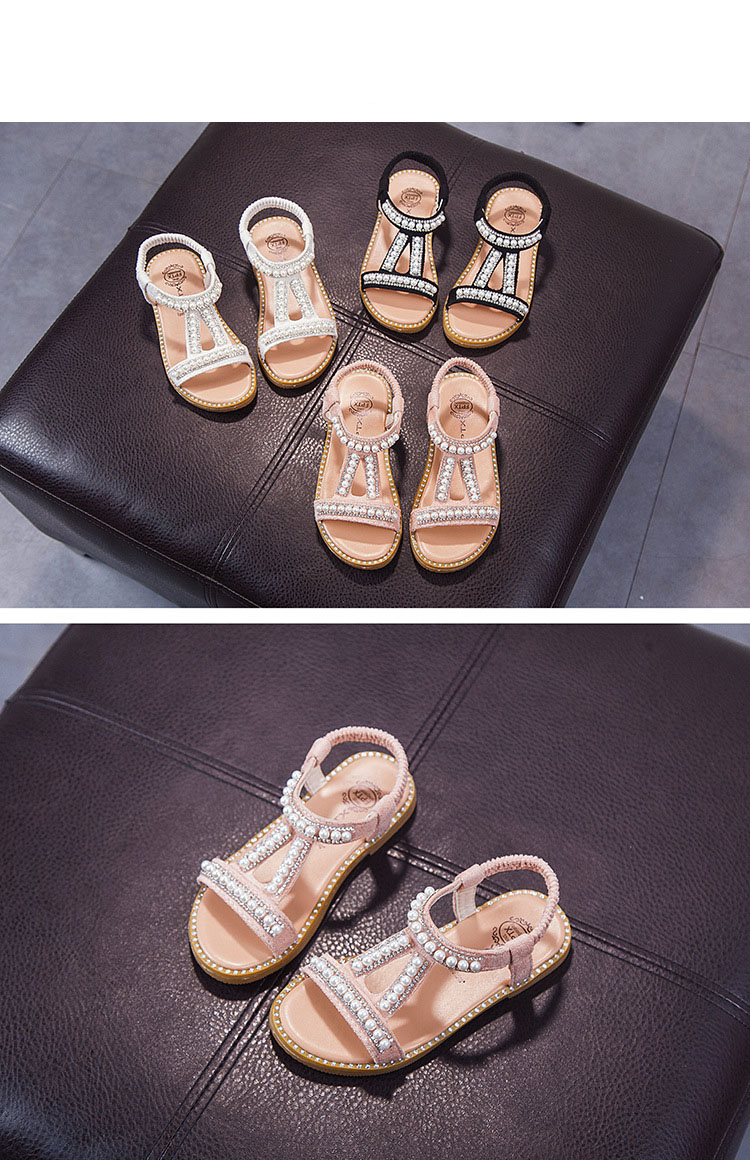 Summer New Girl Pearl Sandals Baby Open Toe Princess Shoes Non-Slip.