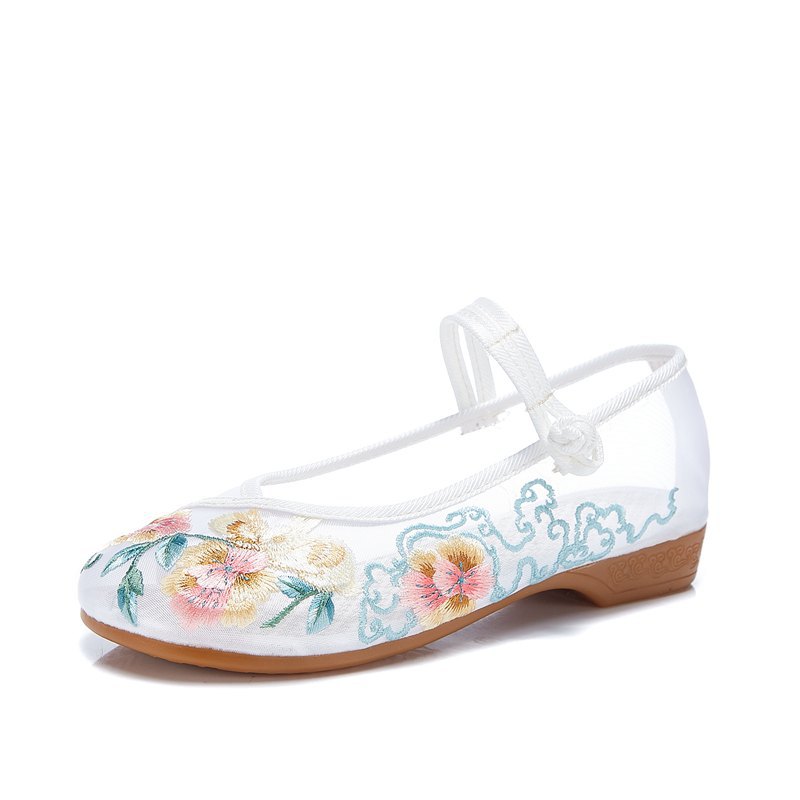 Spring Summer Women Sandals Air Mesh Woman Flat Shoes Rabbit Strawberry Embroidered Casual Shoes