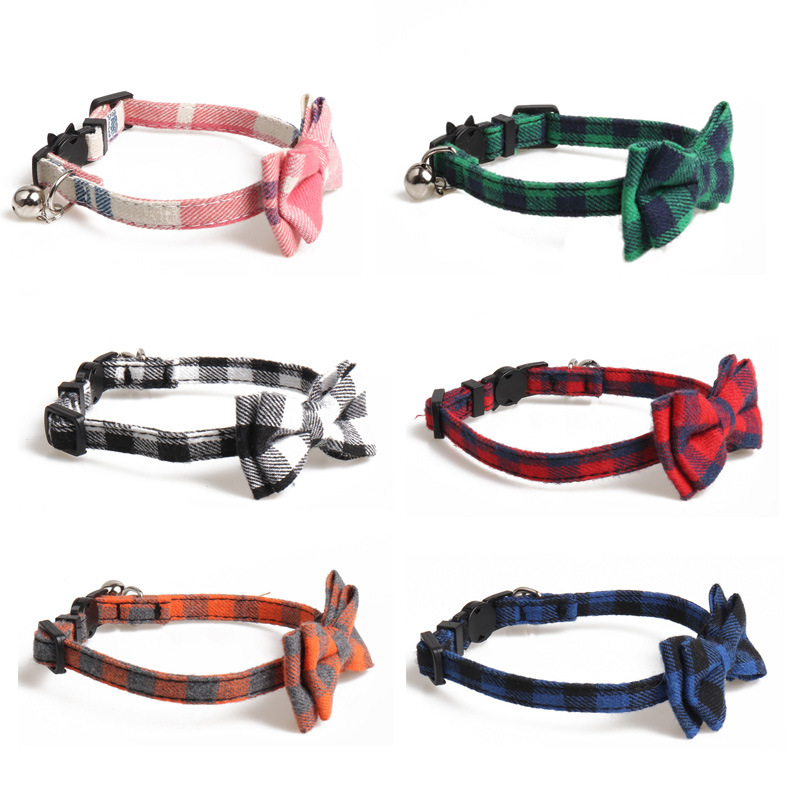 New Pet Collar Cat Bow Collar Buckle with Bell One Size 21-28cm